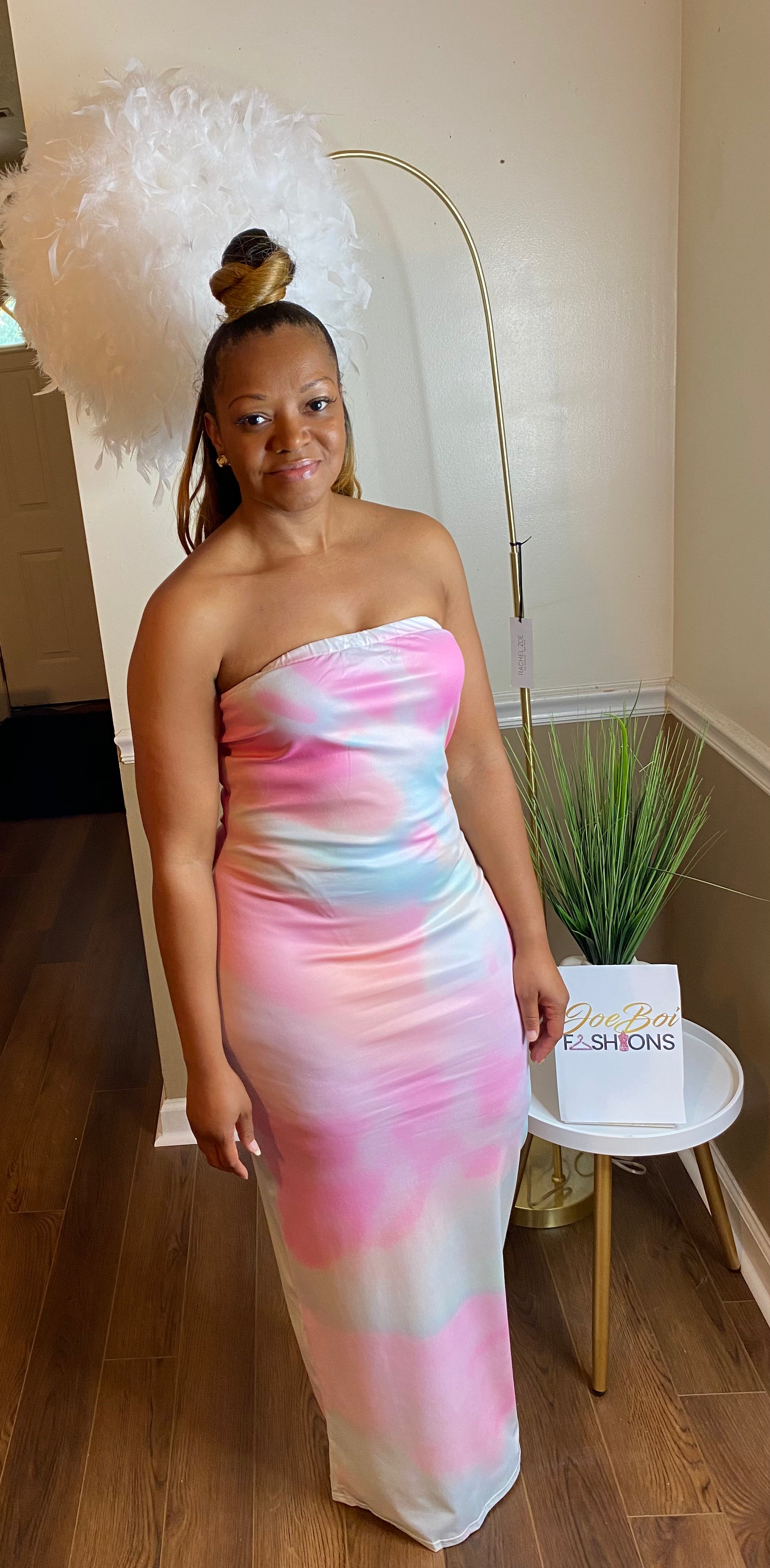pink and white tie dye dress White Multi Tie-Dye Dress - Sweater Dress - Long Sleeve Dress